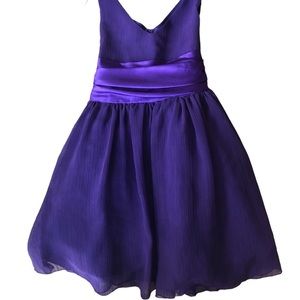 My Best Kid Purple Easter Dress Satin Sash Little Girls Size 3-4 Made In USA EUC
